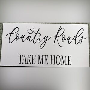 Home Wall Decor Sign - White Background with Black Script